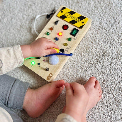 Tableau d'Activités Lumineux LED pour Tout - Petits – Jouet Sensoriel en Bois pour le Développement - Rondor