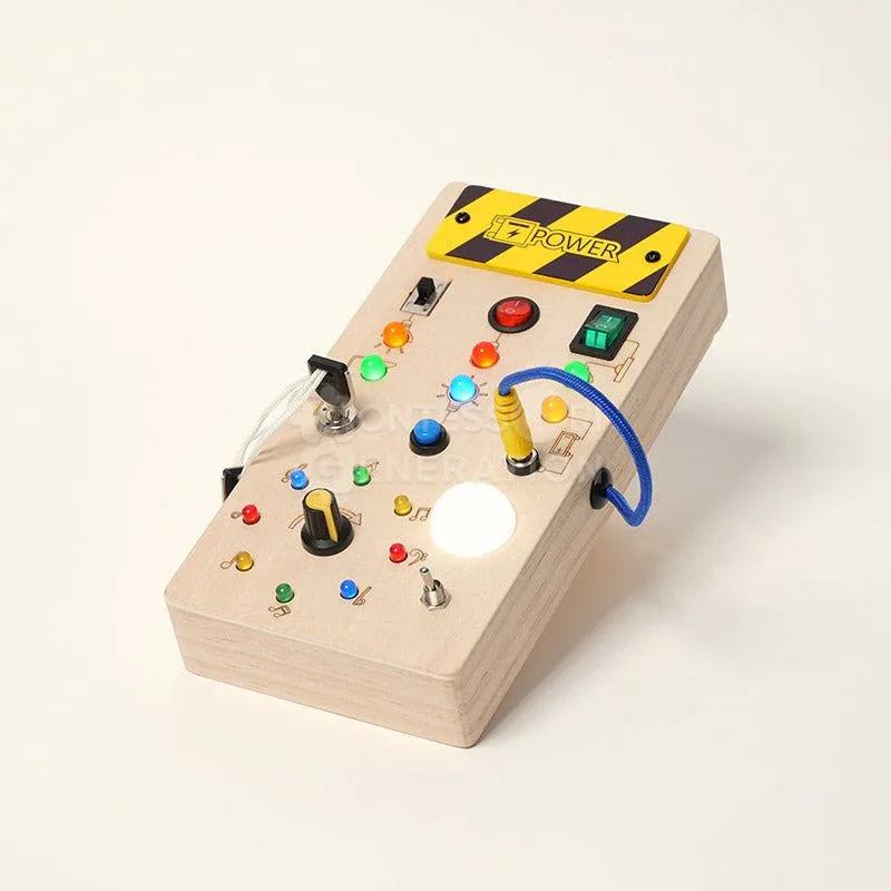Tableau d'Activités Lumineux LED pour Tout - Petits – Jouet Sensoriel en Bois pour le Développement - Rondor