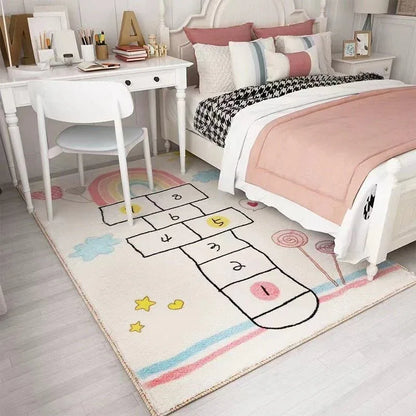 Tapis marelle coloré à motif arc - en - ciel pour enfants - Rondor