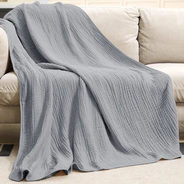 Plaid en mousseline de coton, doux et respirant, trois tailles