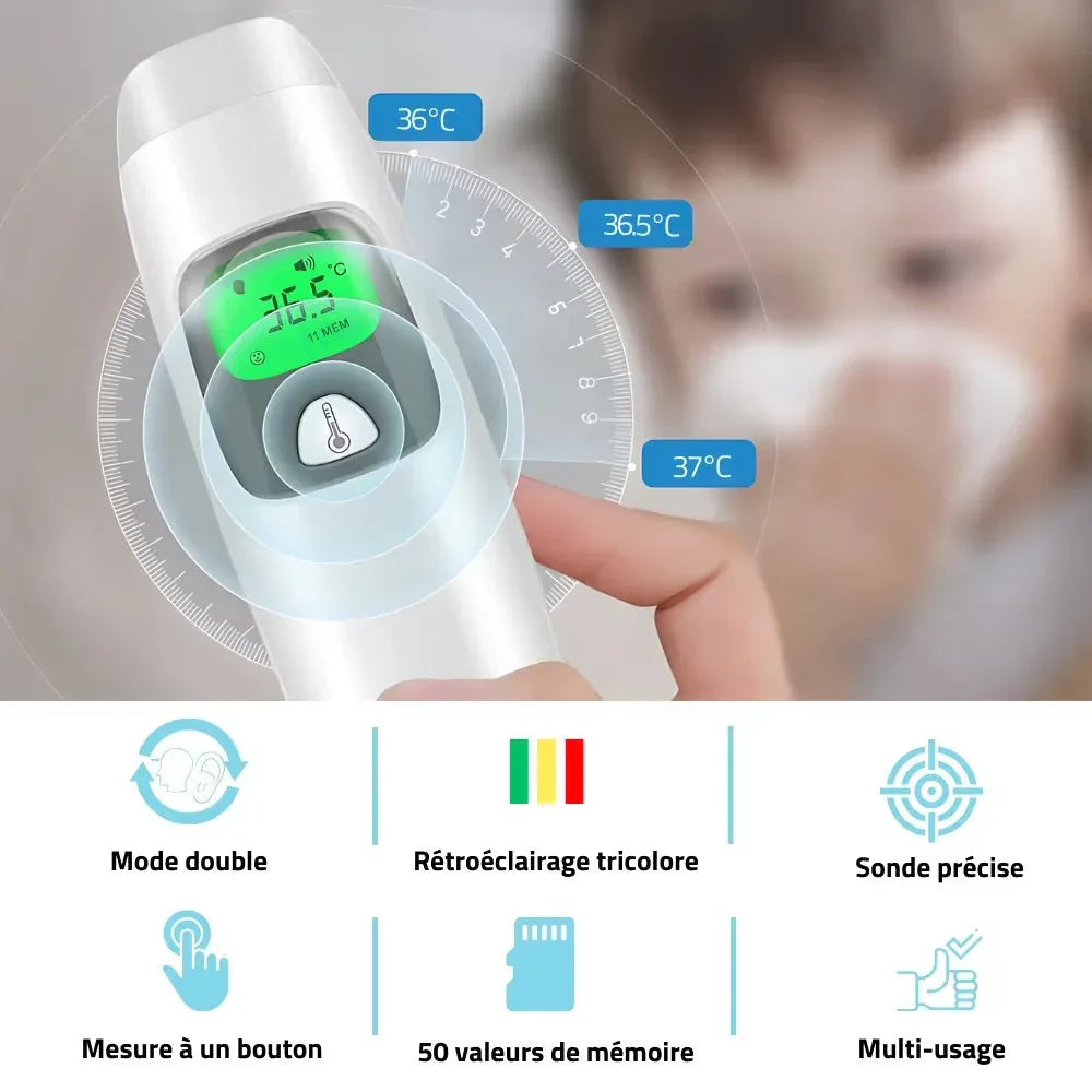 Thermomètre Auriculaire & Frontal – HeatScan® | Précision Médicale en 1 Seconde | RONDOR - Rondor