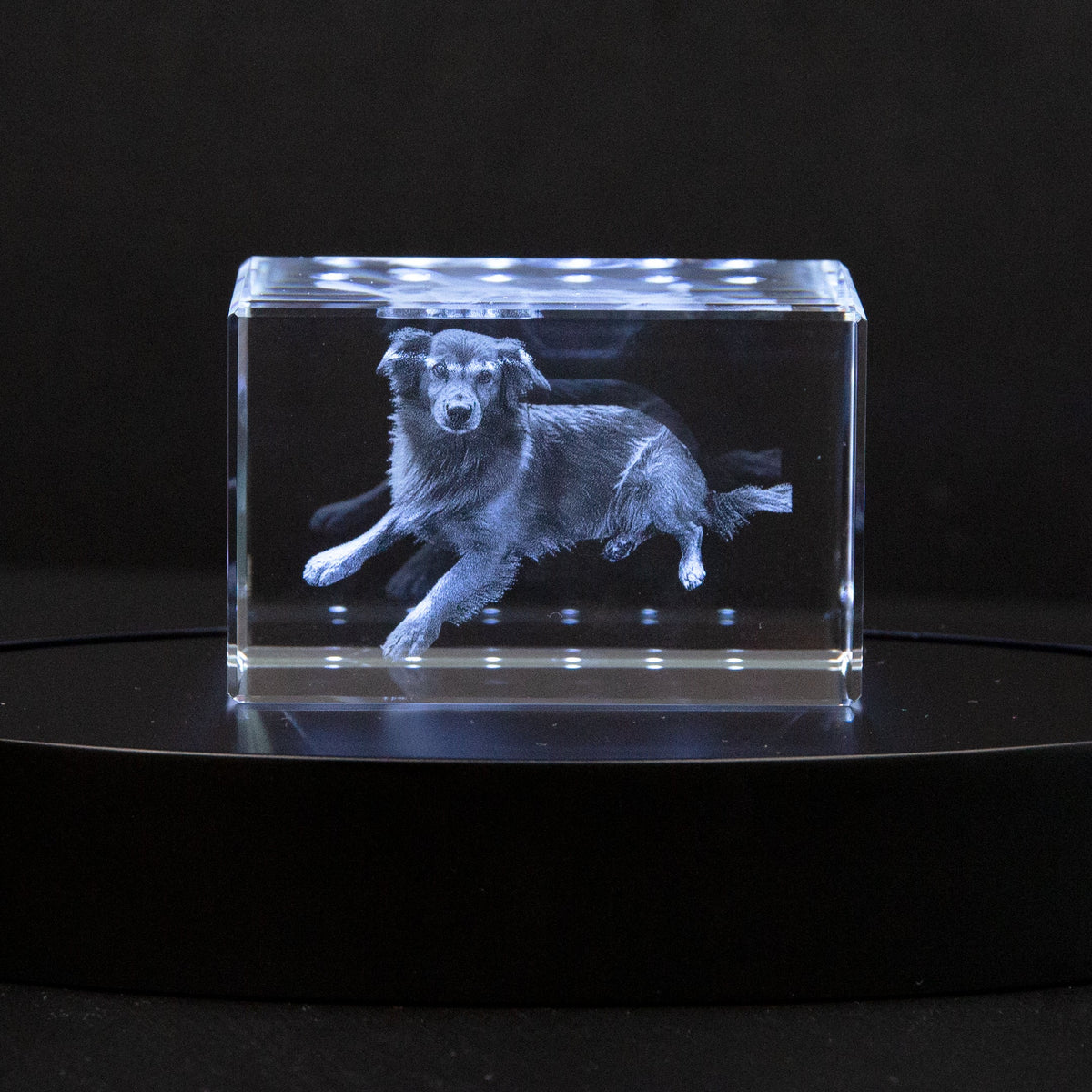 Bloc de verre personnalisé avec votre photo gravée en 2D ou 3D