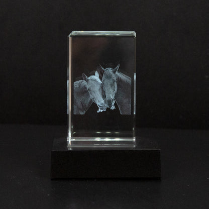 Bloc de verre personnalisé avec votre photo gravée en 2D ou 3D
