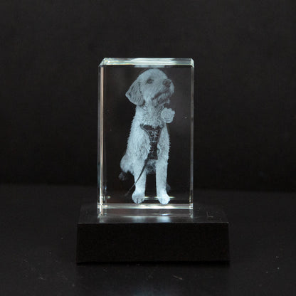 Bloc de verre personnalisé avec votre photo gravée en 2D ou 3D