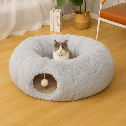 Tunnel pliable en peluche chaud pour chats et petits animaux - Rondor