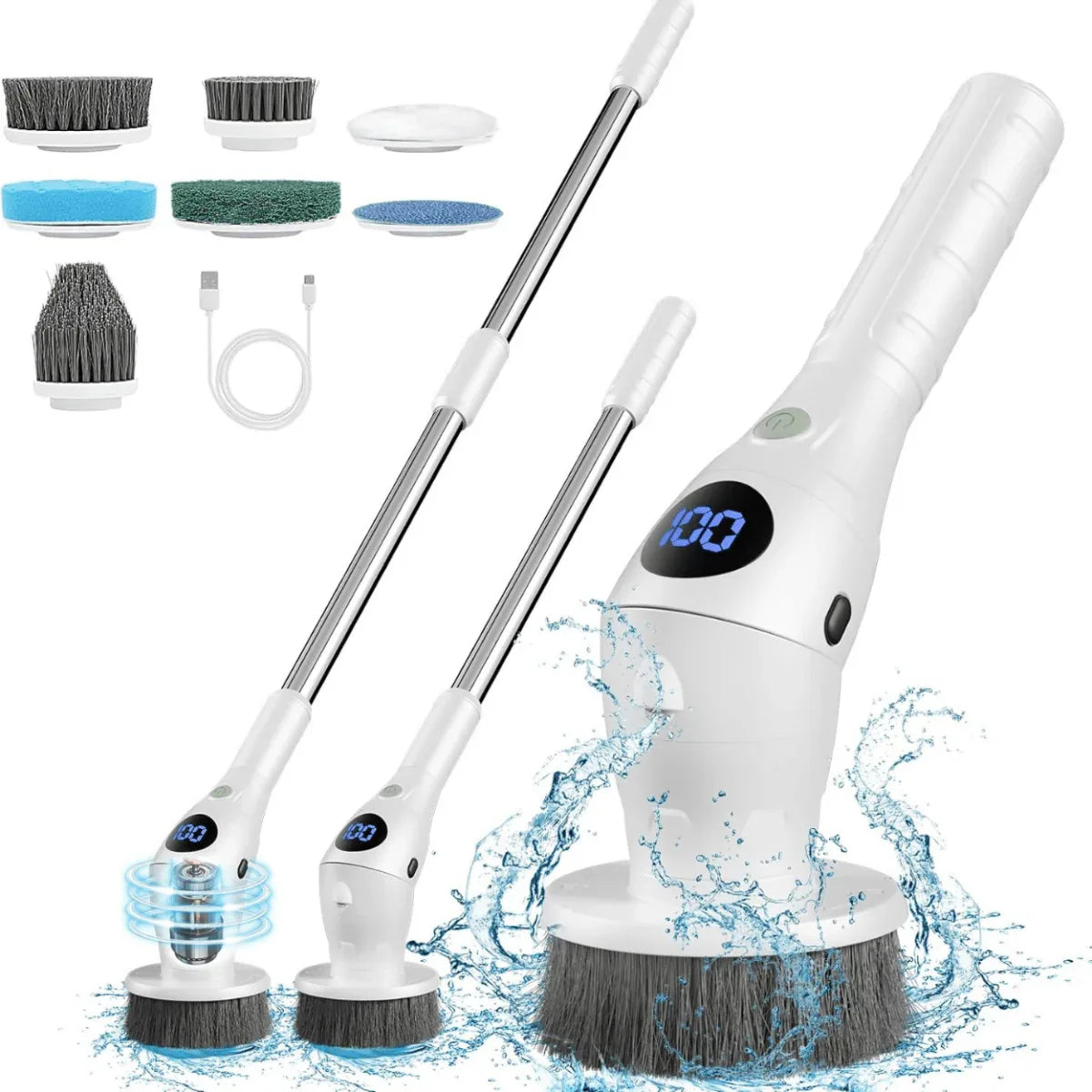 TurboClean 360 - Brosse de Nettoyage Électrique Sans Fil Haute Puissance - Rondor