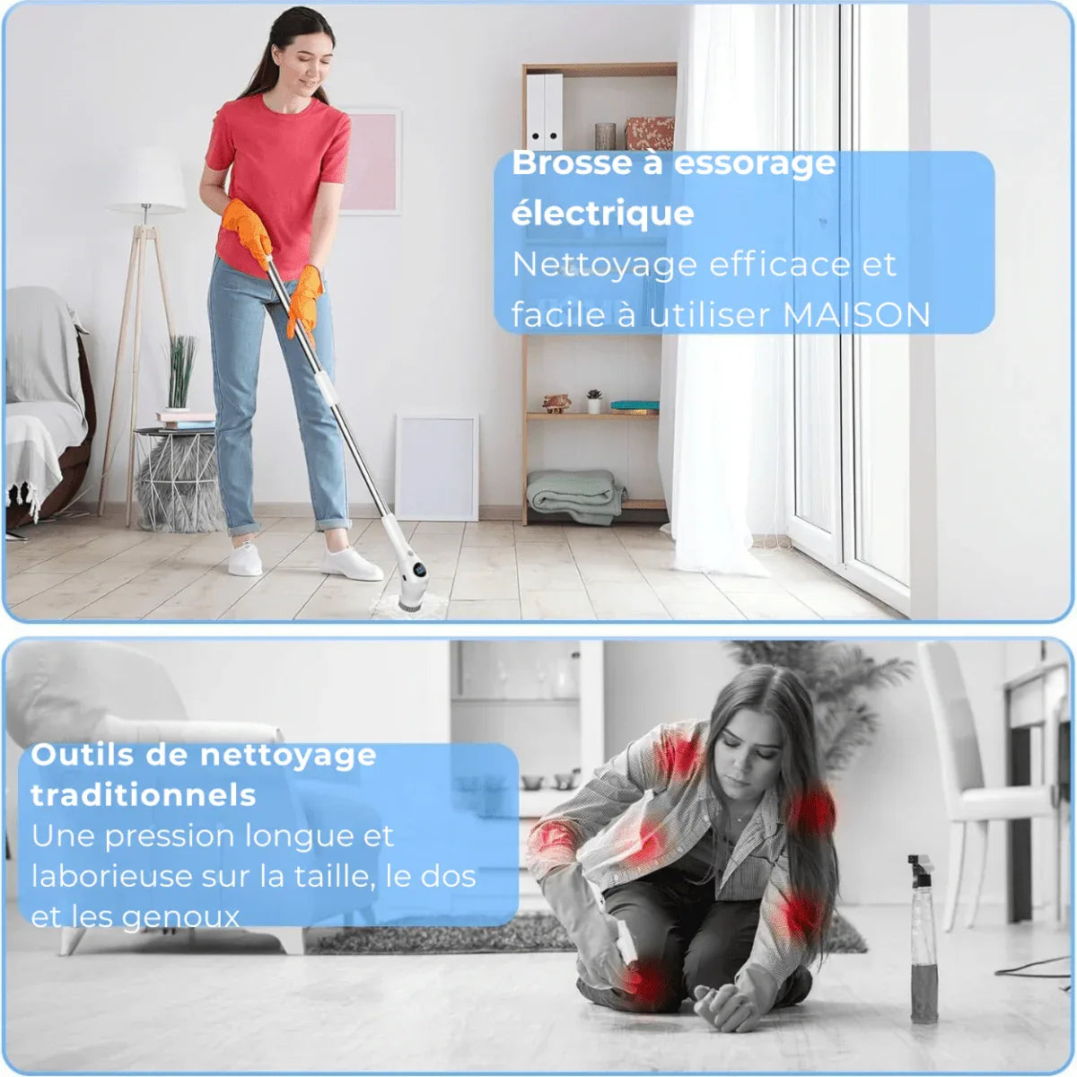 TurboClean 360 - Brosse de Nettoyage Électrique Sans Fil Haute Puissance - Rondor