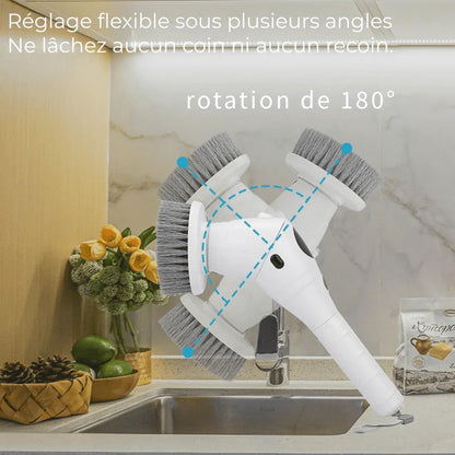TurboClean 360 - Brosse de Nettoyage Électrique Sans Fil Haute Puissance - Rondor
