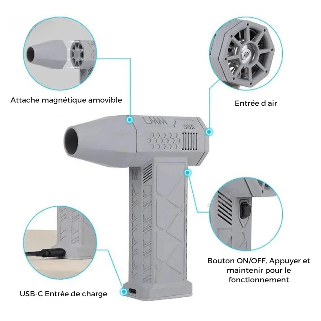 TurboJet™ - Souffleur d'air puissant et portable - Rondor