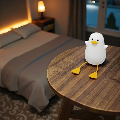 Veilleuse Canard Assis LED Rechargeable – Lampe Enfant Tactile en Silicone - Rondor