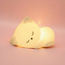 Veilleuse Chaton Allongé LED – Lampe Enfant Rechargeable Multicolore - Rondor