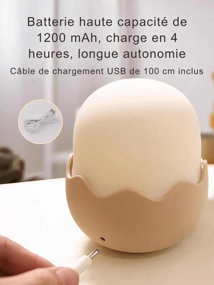 Veilleuse Enfant Piou - Piou en Silicone – Douce, Rechargeable & Rassurante - Rondor