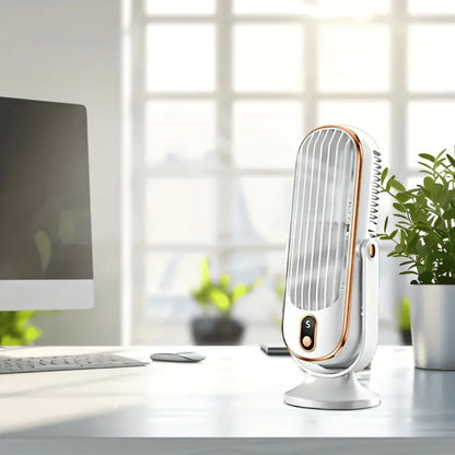 Ventilateur de Refroidissement AeroLux Elite | Double Moteur, Rotation à 720°, Rechargeable par USB & Ultra Silencieux pour un Confort Ultime Partout - Rondor