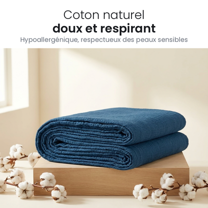 Plaid en mousseline de coton, doux et respirant, trois tailles