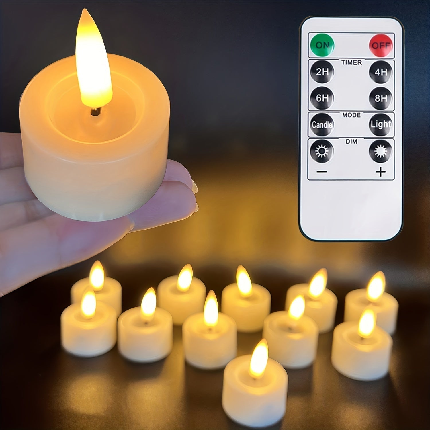 Ensemble de Bougies LED Securisées - Télécommande & Minuteur Dimmable